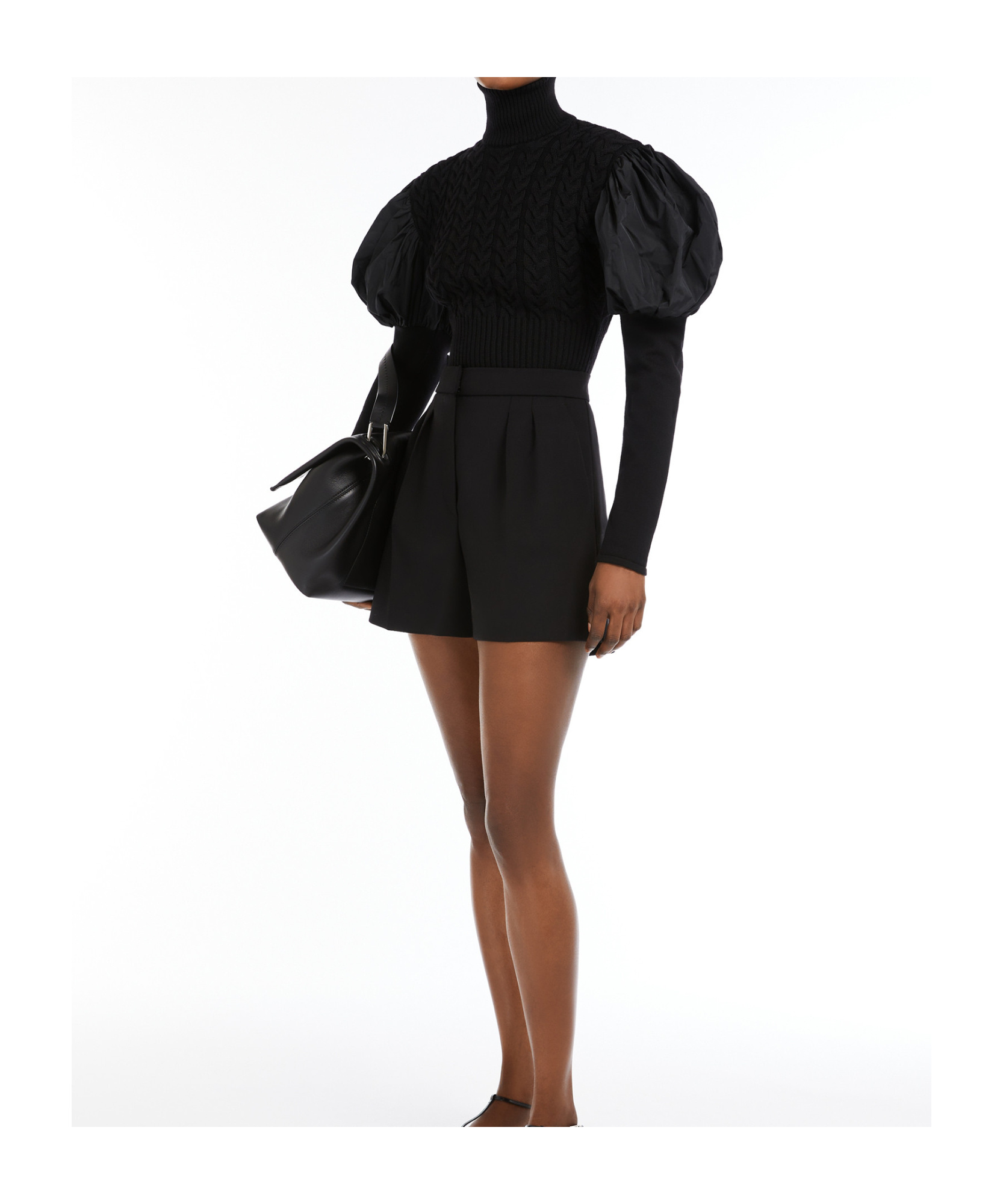 Max Mara High-necked Long-sleeved Sweater In Black