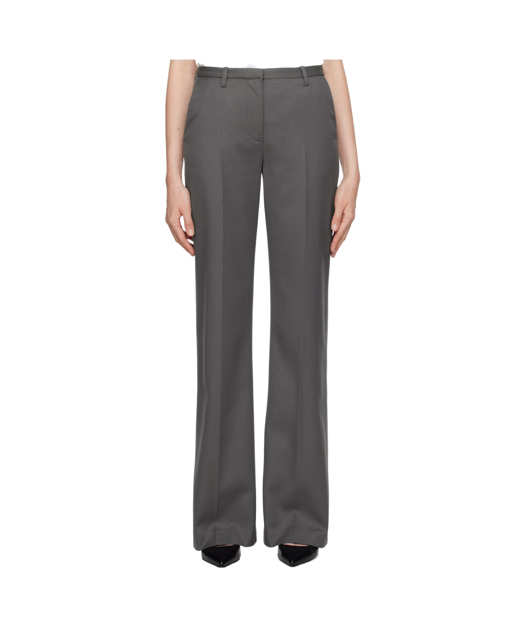 The Frankie Shop Gray Lyra Flared Trousers