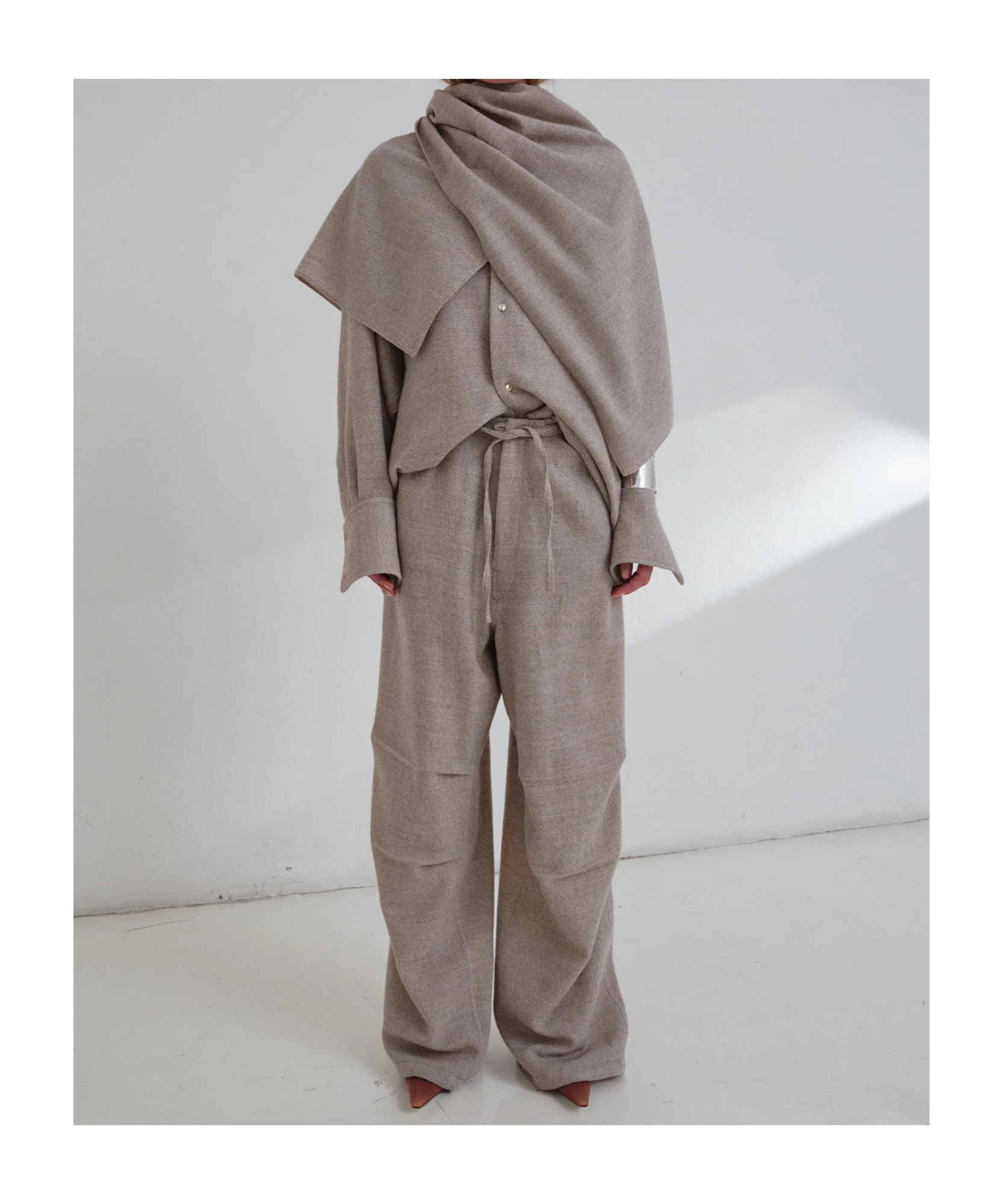 Darkpark Pleat Detail Track Pants In Gray