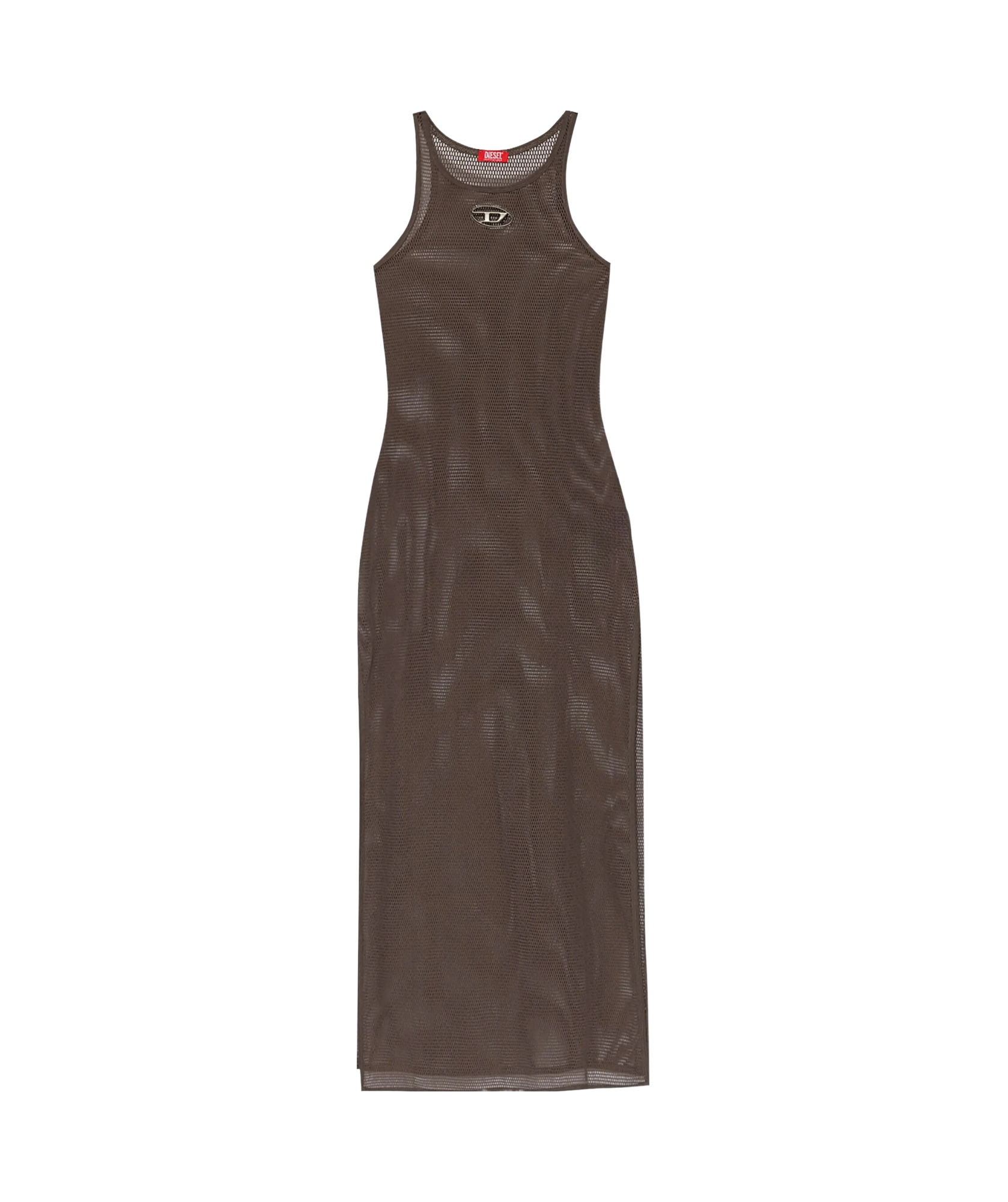 Diesel Jennifer-utlt Maxi Mesh Racerback Dress In Brown