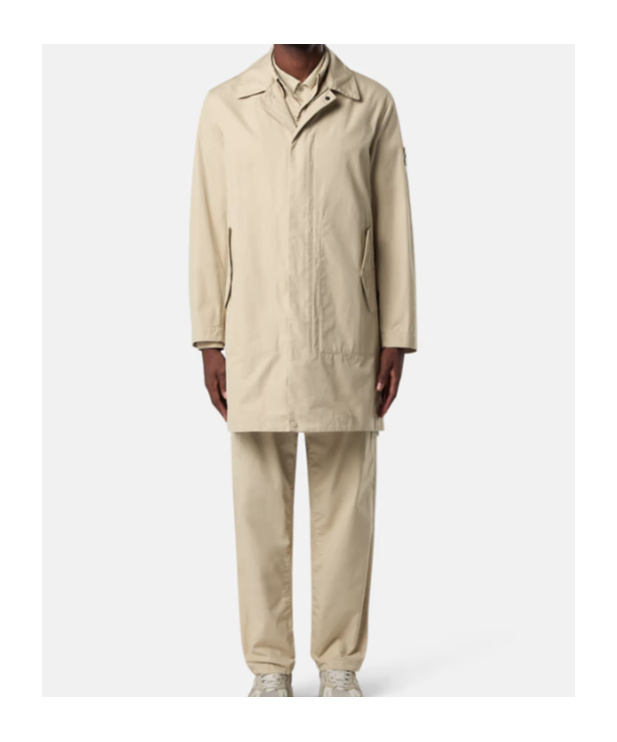 Stone Island Trench Coat With Natural Weather Barrier In Nude