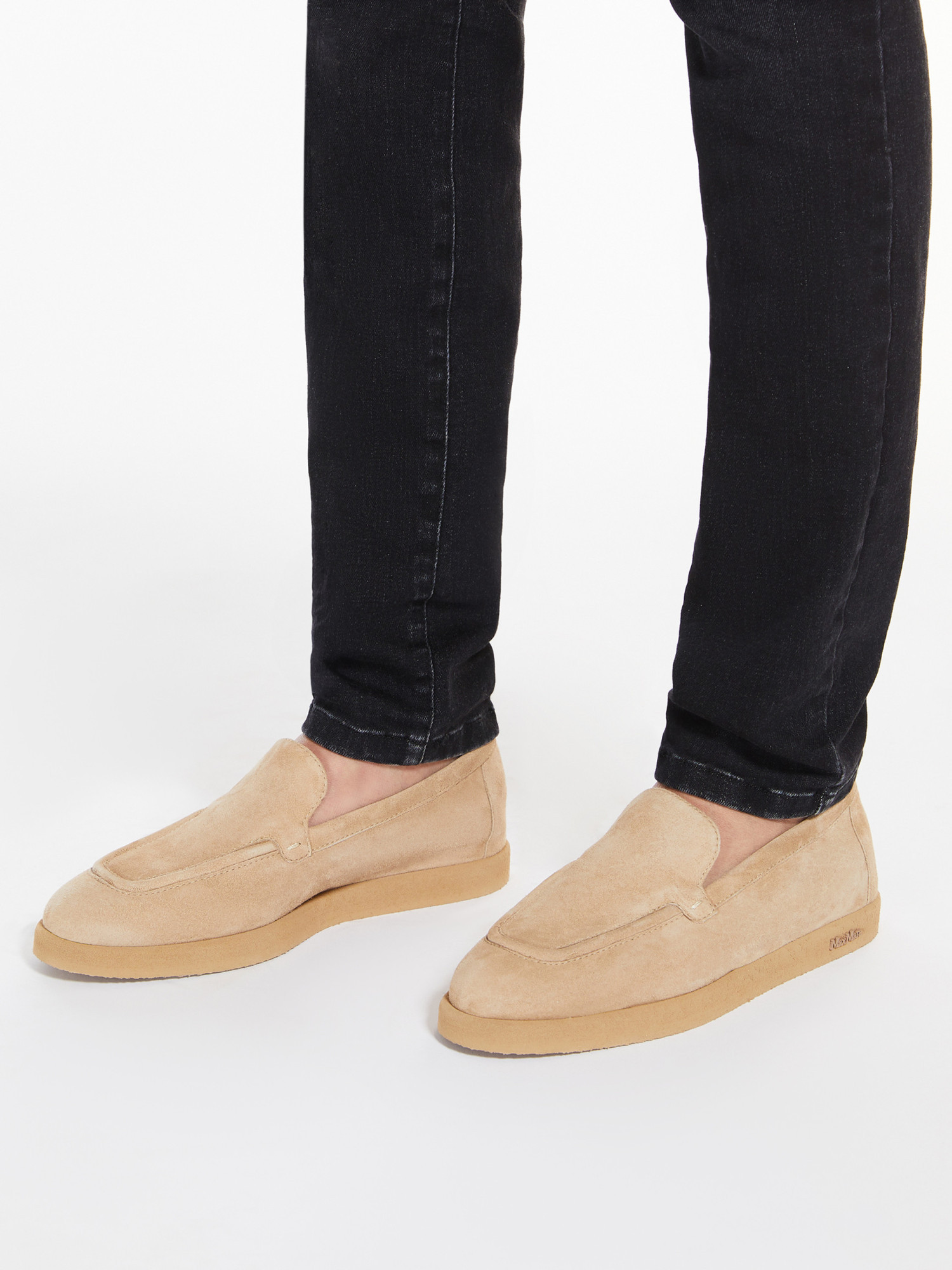 Max Mara Beige Goat Leather Loafers In Nude