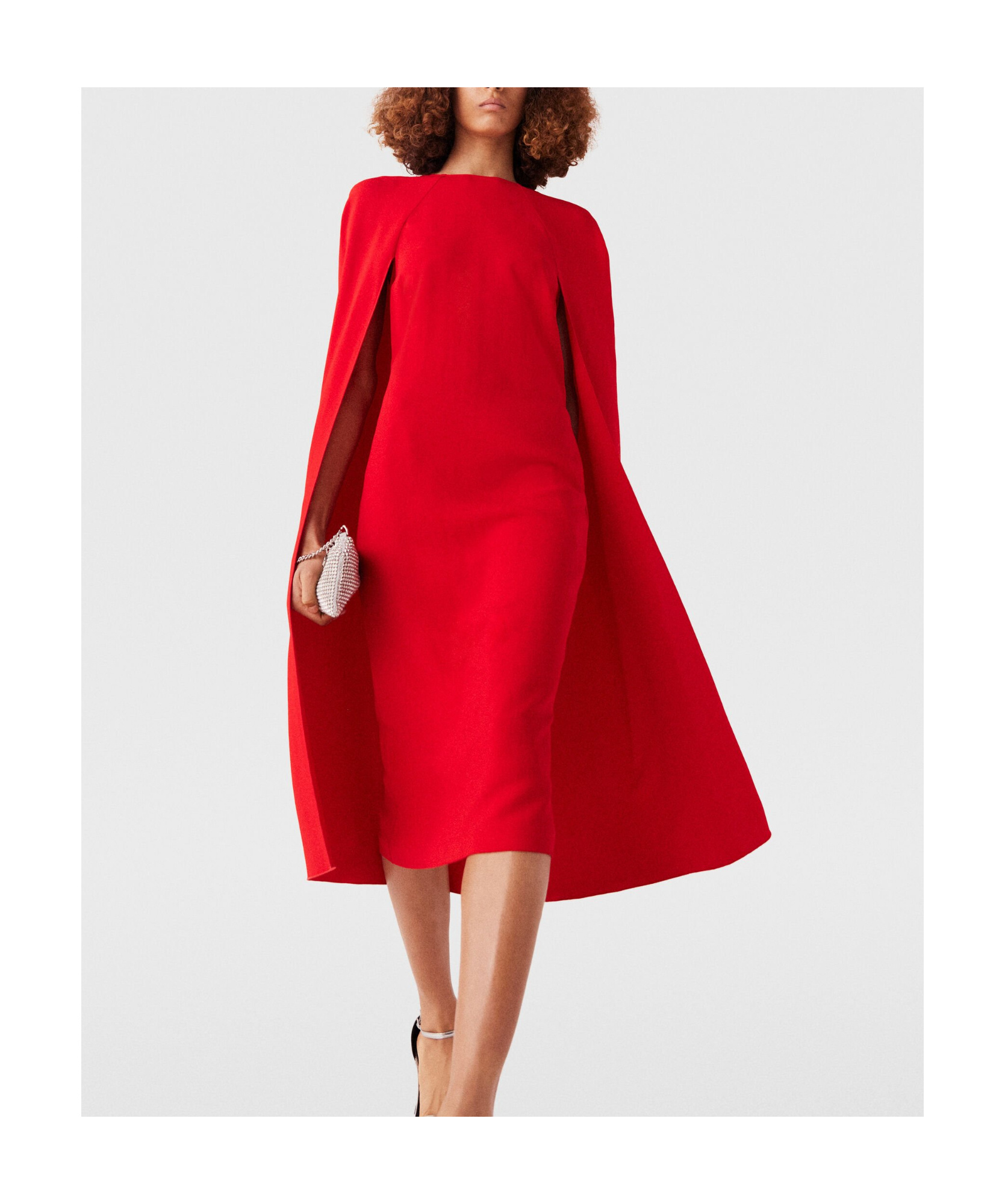 Stella Mccartney Midi Sheath Cape Dress In Red