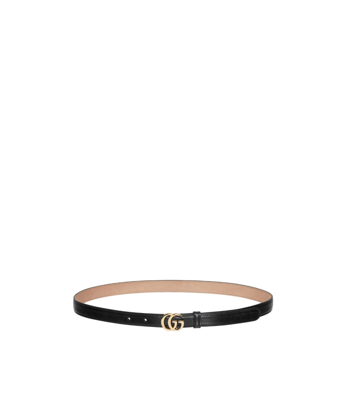 Gucci Gg Marmont Thin Belt In Black