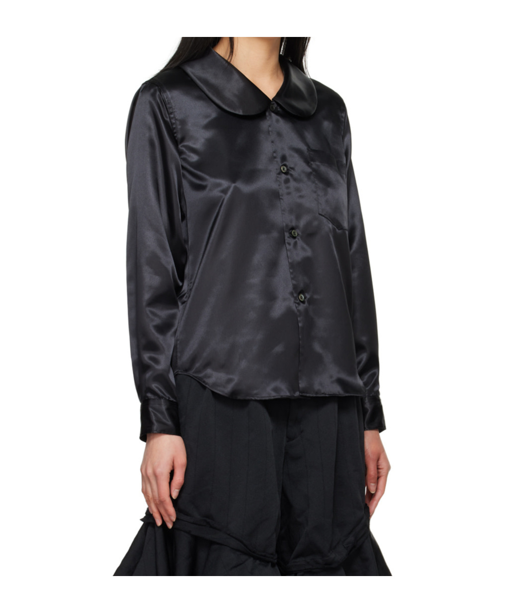 COMME DES GARÇONS ROUNDED-COLLAR SATIN SHIRT 