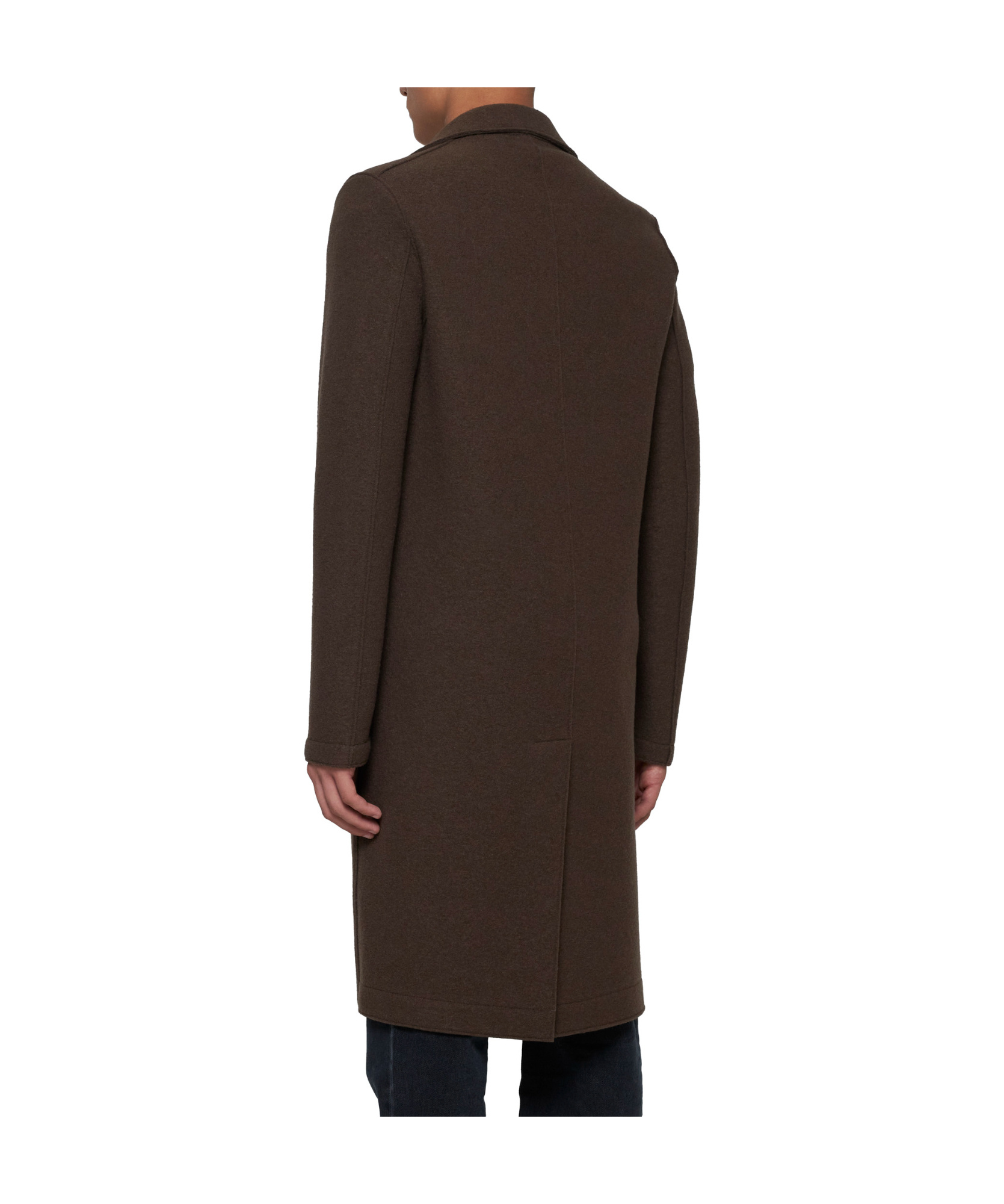 Harris Wharf London Brown Single-breasted Coat In Virgin Wool In Black