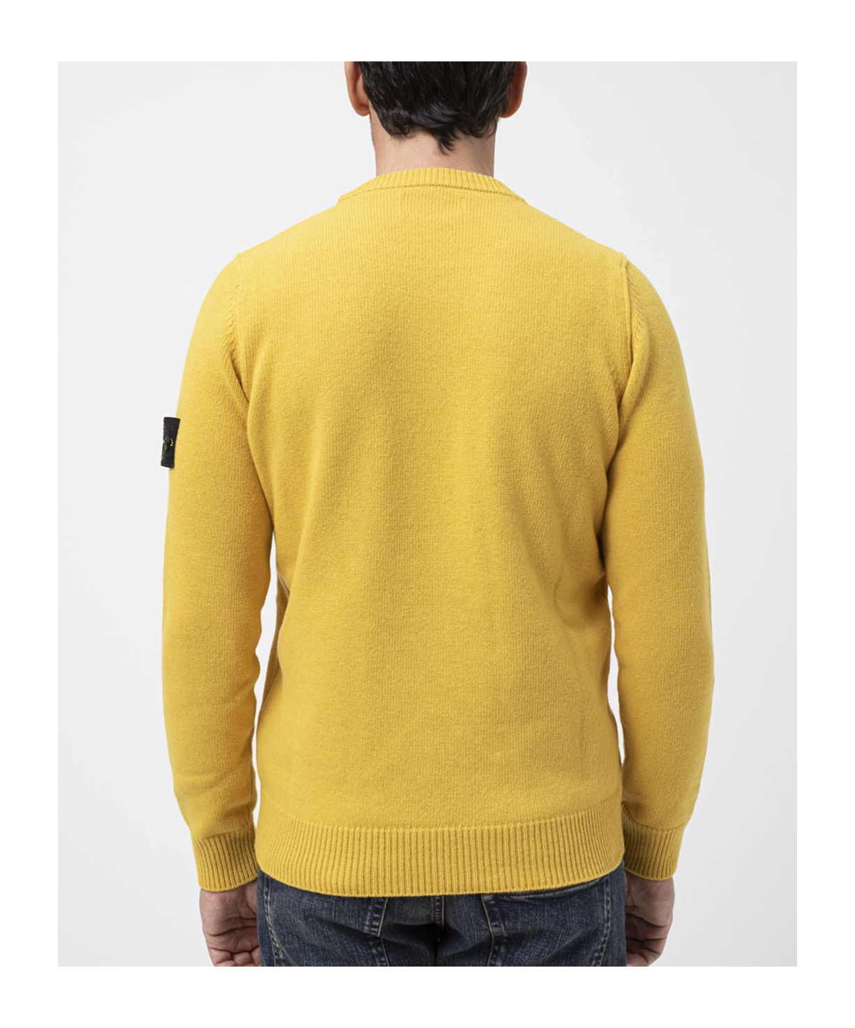 Stone Island Round Neck Sweater In Yellow