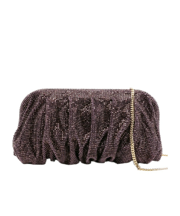 Benedetta Bruzziches Embellished Fabric Large Venus Clutch In Black