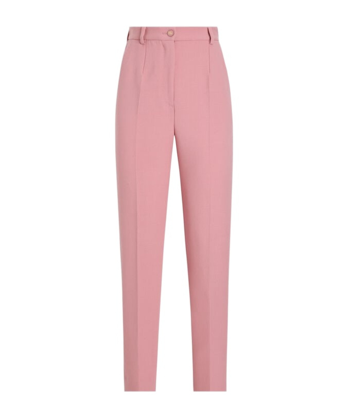 Dolce & Gabbana Fine Cut Pair Of Wool Crepe Trousers In Pink