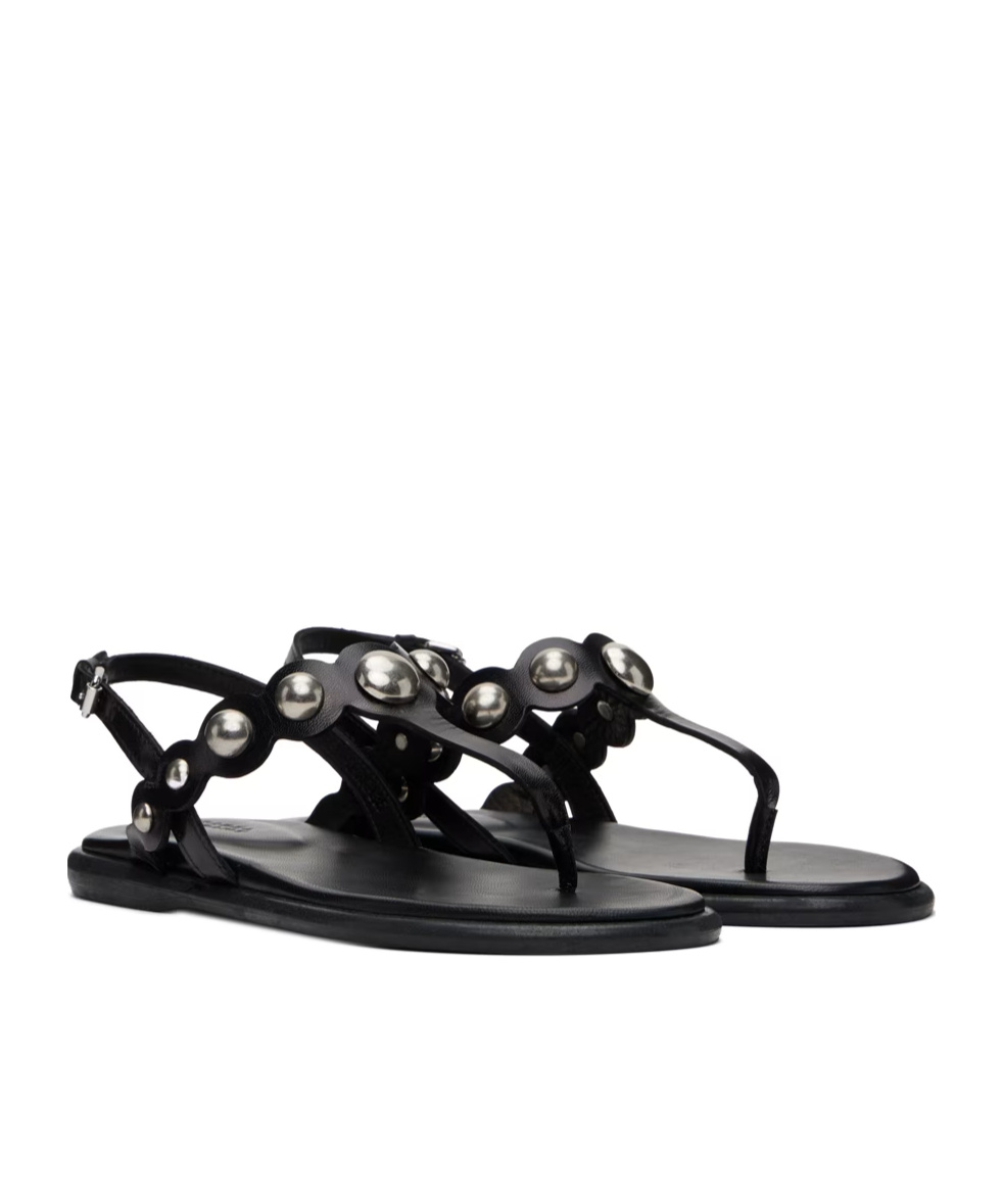 Isabel Marant Black Nya Flat Sandals In Black