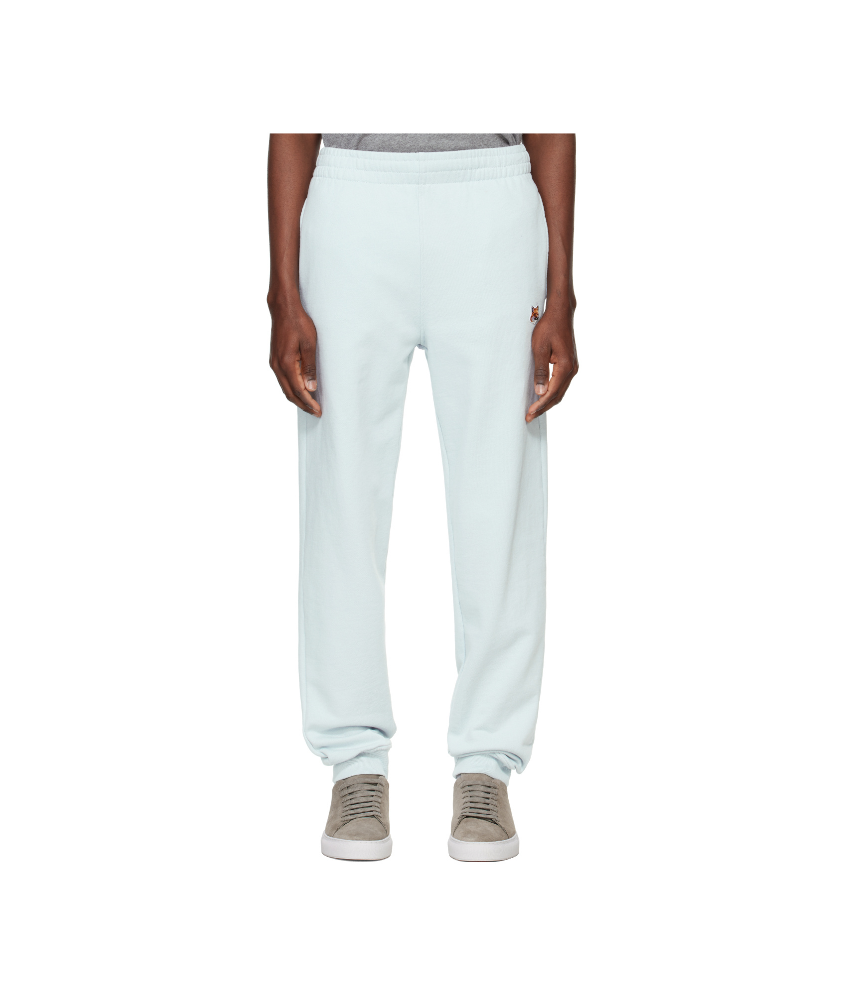 Maison Kitsuné Blue Fox Head Patch Regular Sweatpants In White