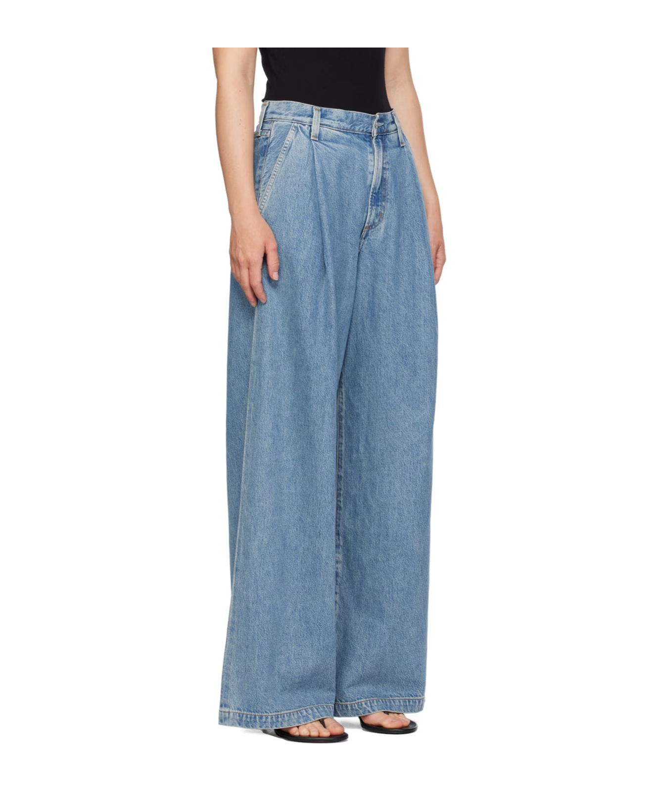 Agolde Five Pocket Denim Trousers In Blue