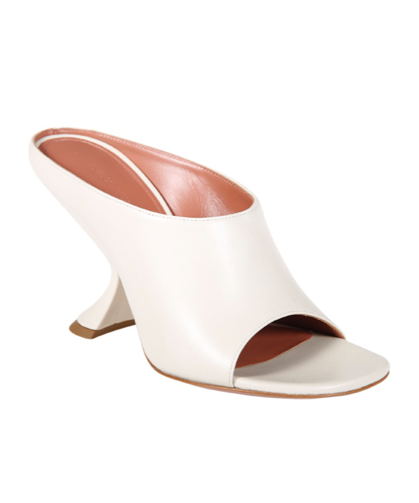 Amina Muaddi Round-toe High-heeled Sandals In Neutral