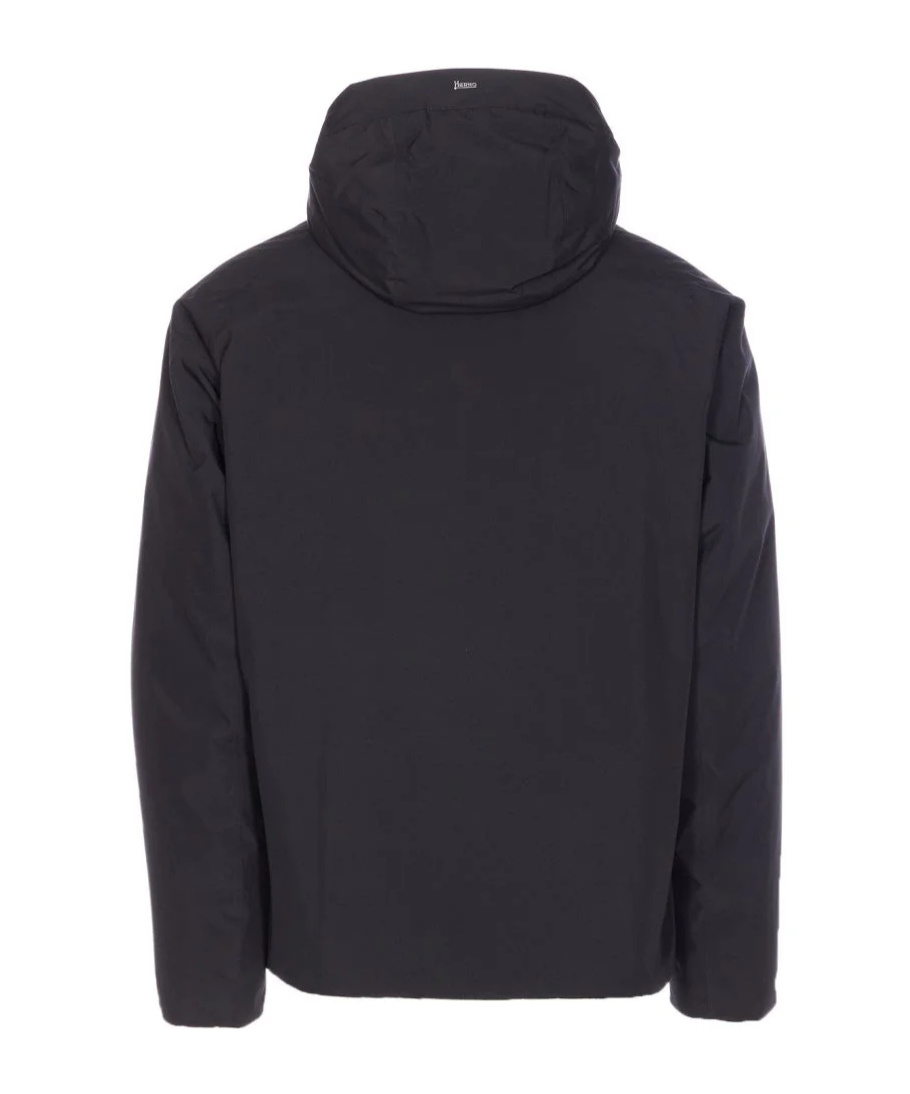 Herno Lightweight Hooded Down Jacket Pockets In Black