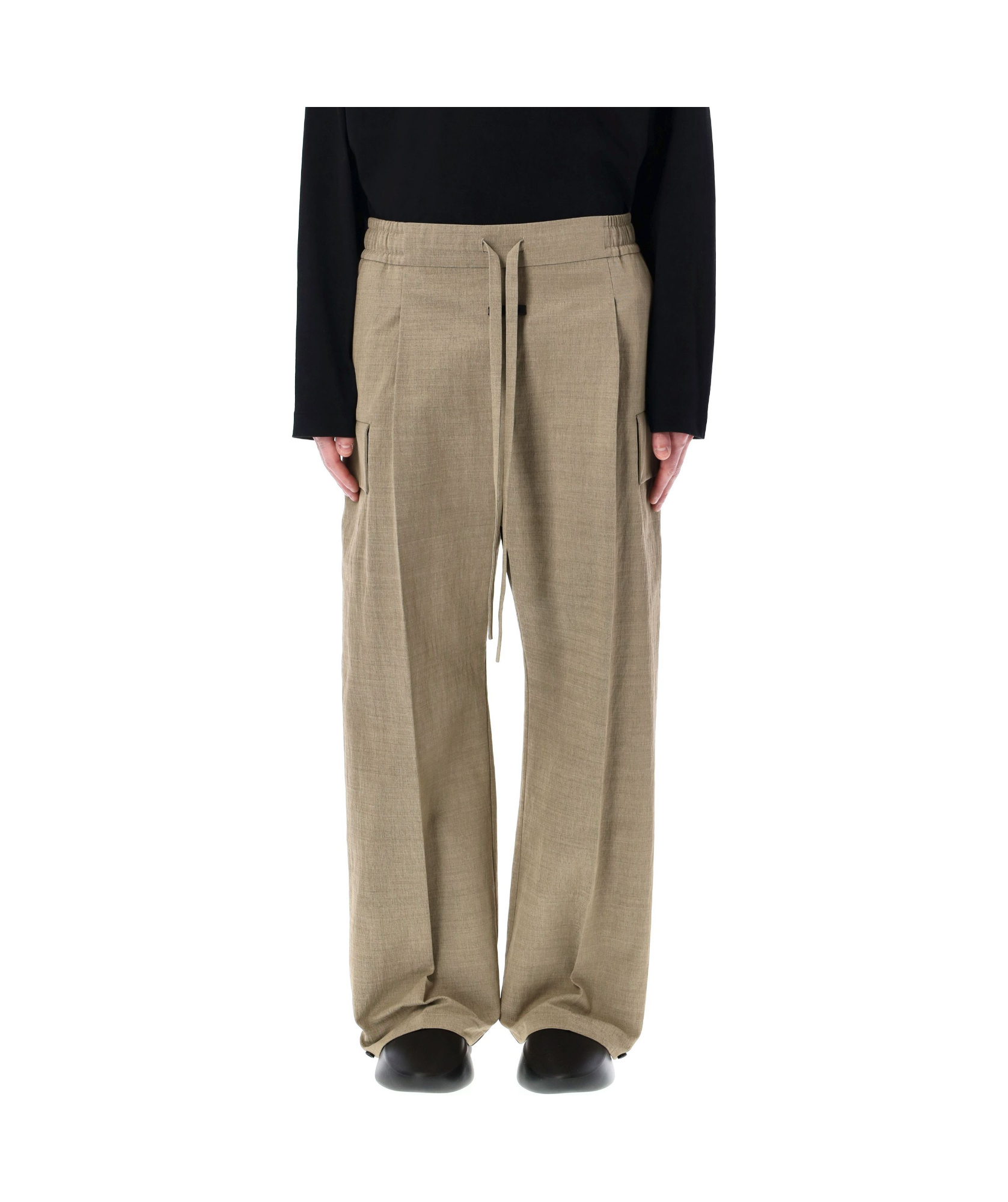 Fear Of God Relaxed Wide Leg Cargo Pants In Melange Beige