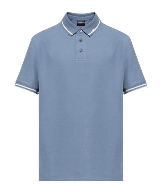 Emporio Armani Cotton Polo Shirt In Blue