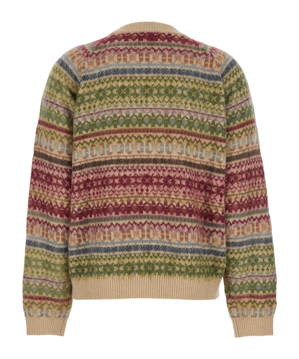 Semicouture Multicolor Knit Crewneck Sweater With Striped Motif In Wool Blend Woman In Multi