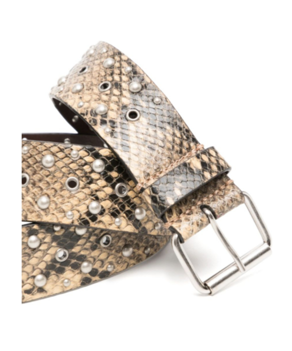 Shop Dries Van Noten Pin Buckle Belt In Nude