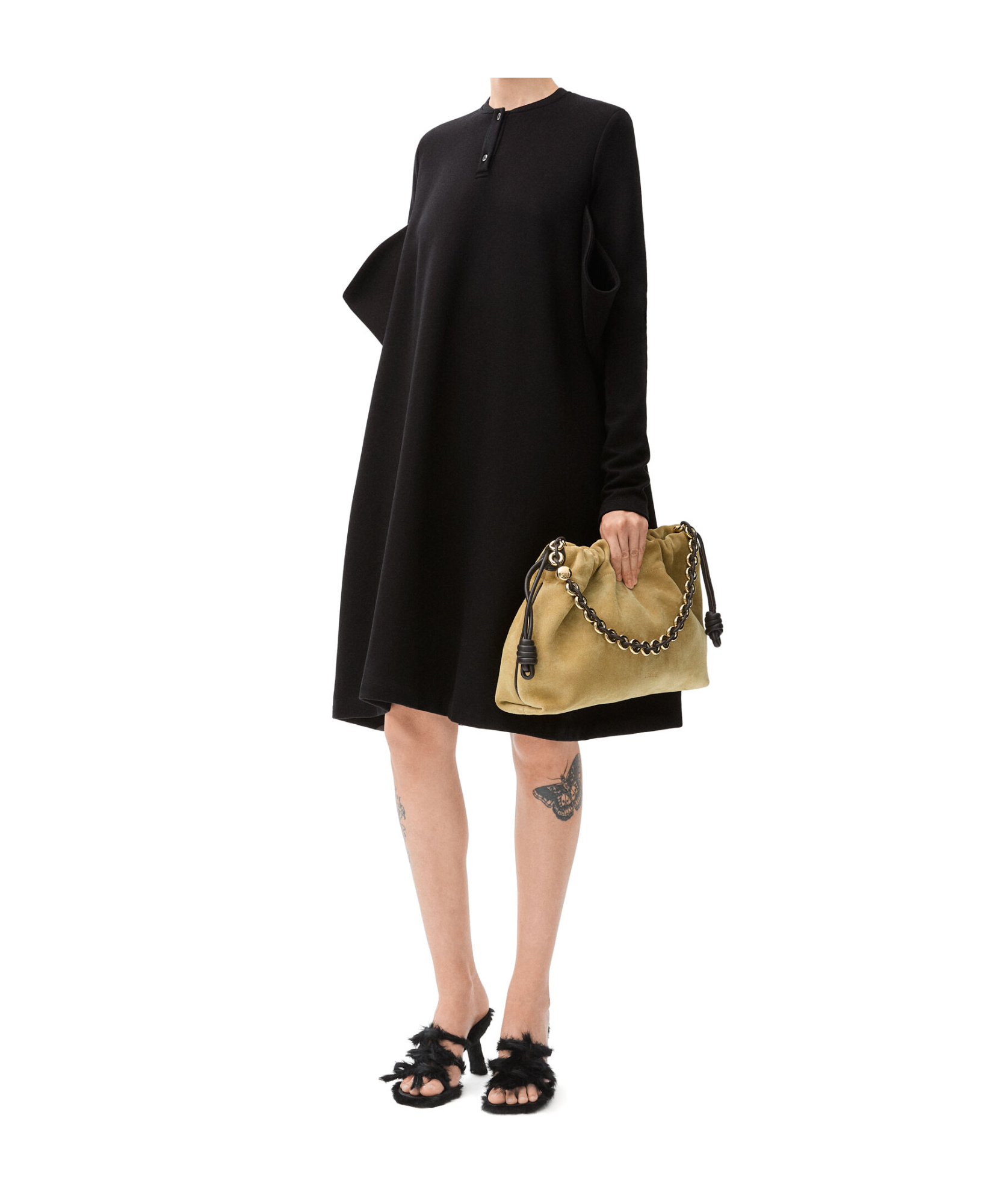 Loewe Long-sleeved Dress In Black