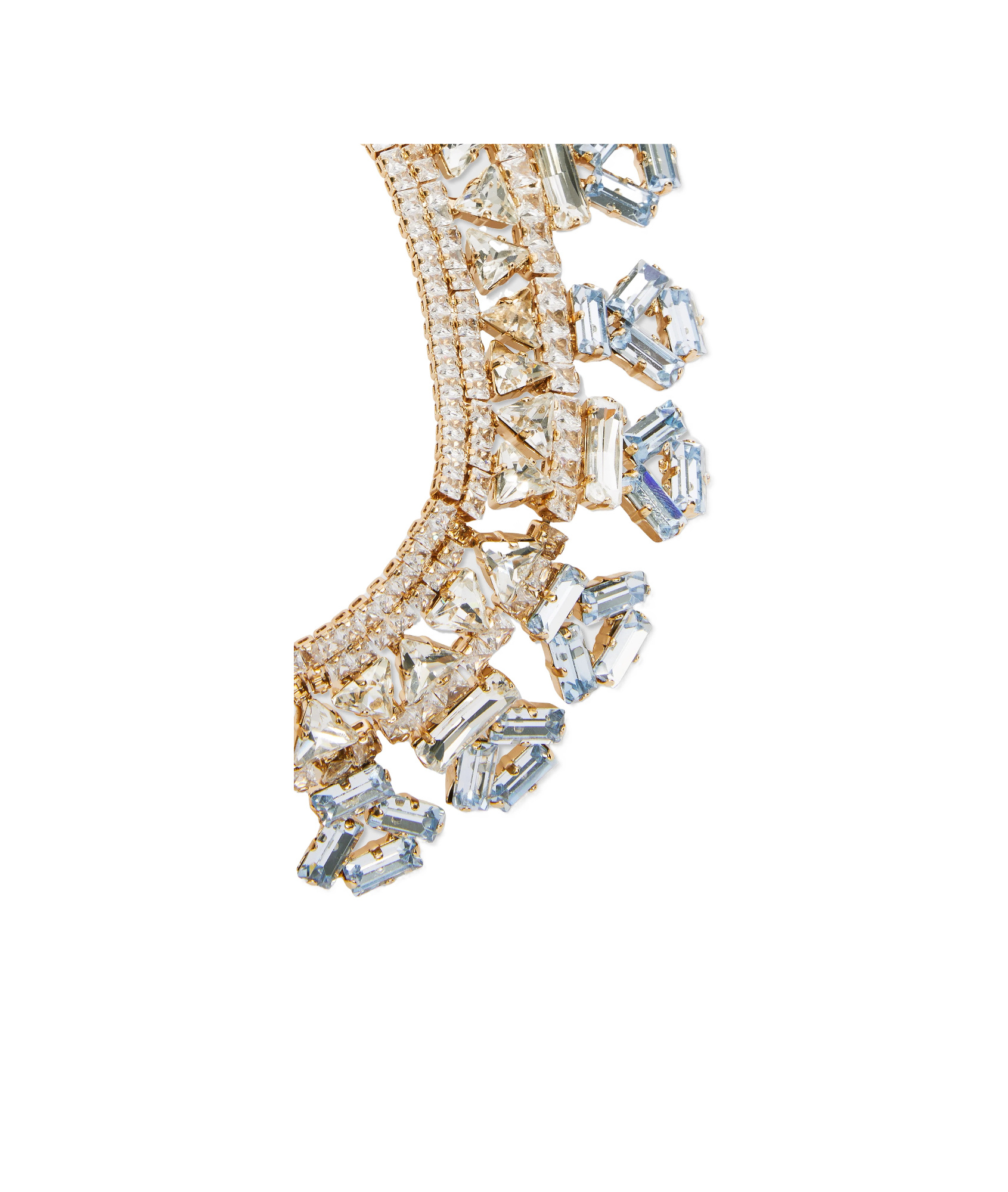 Ermanno Scervino Choker Necklace With Geometric Crystals In Yellow