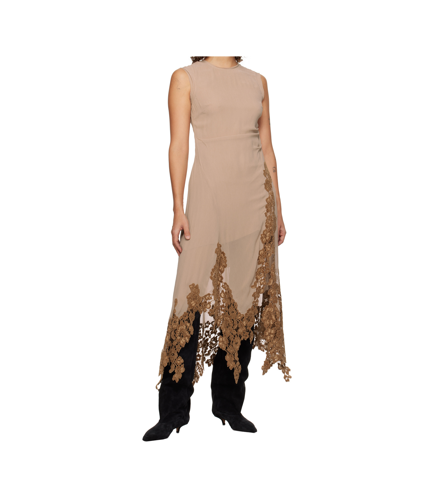 Paris Texas Ines Suede Comma-heel Knee Boots In Black