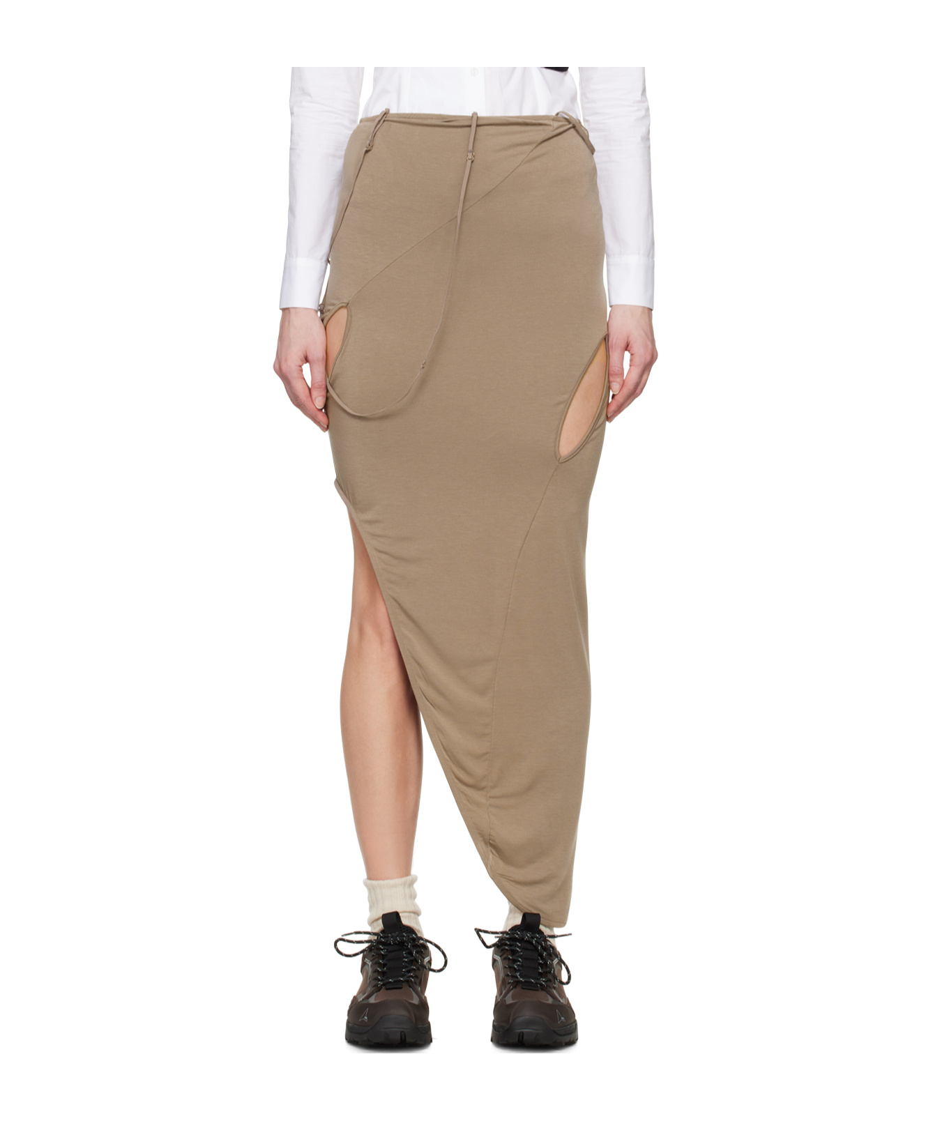 Post Archive Faction (paf) Brown 6.0 Center Midi Skirt