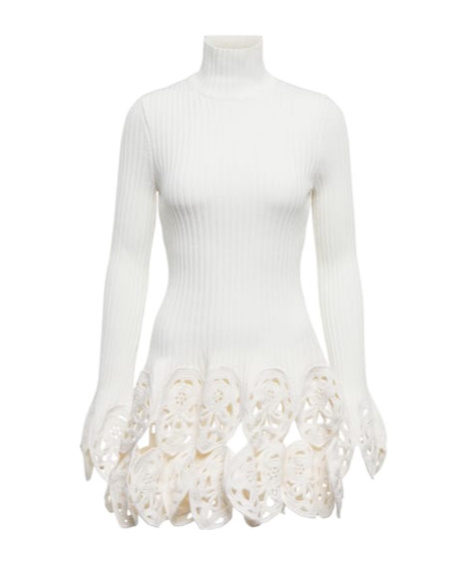 Rabanne Crochet-trimmed Wool-blend Top In White