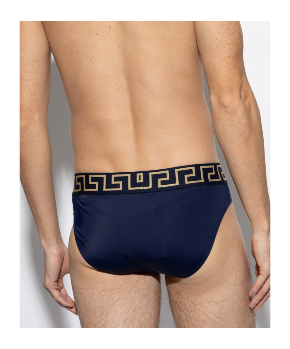 Versace Greca Border Briefs In Black