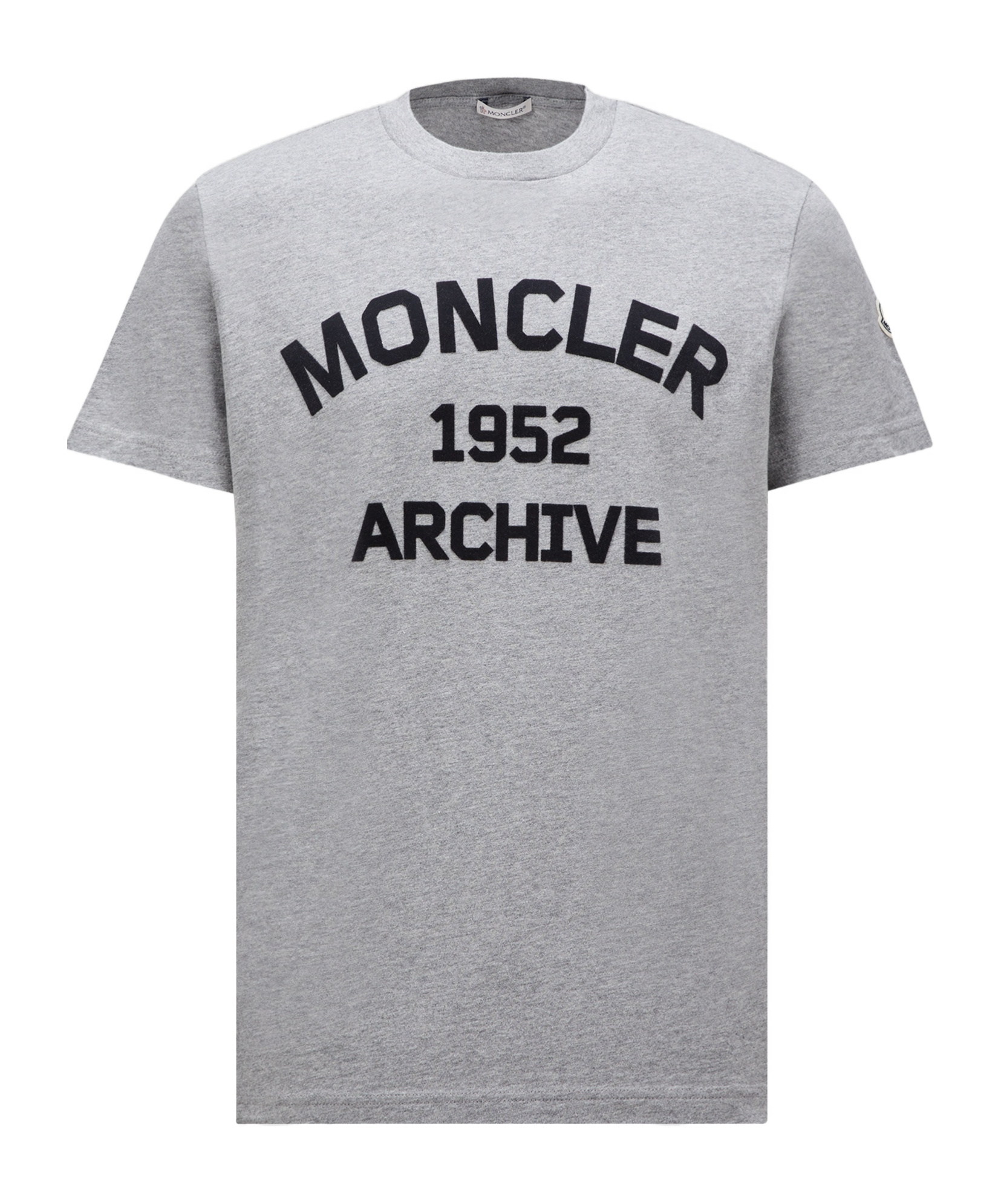 Moncler Logo Print Short-sleeved T-shirt In Gray