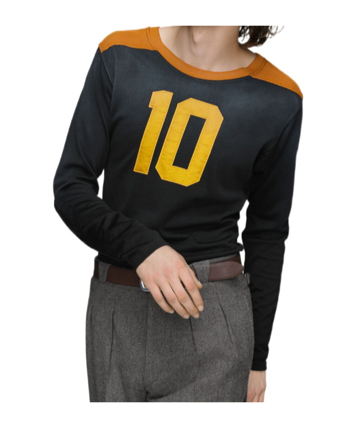 Maison Margiela Long Sleeve T-shirt With Number 10 Print In Black