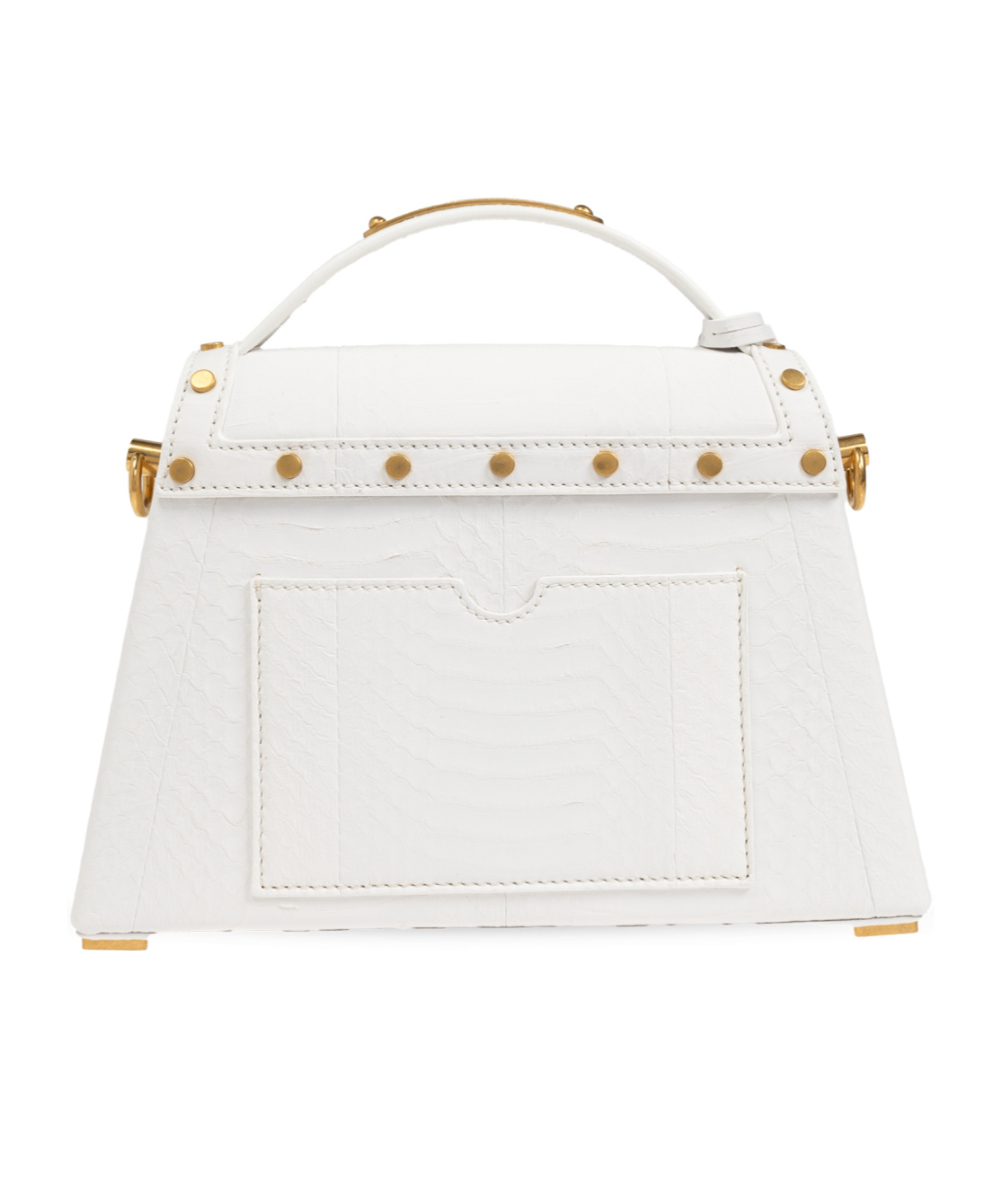 Balmain B-buzz Dynasty Bag In Snakeskin Leather In White