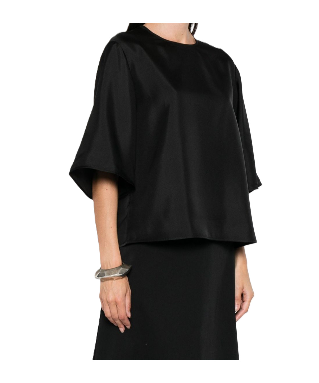 Rohe Short-sleeve Silk Top In Black