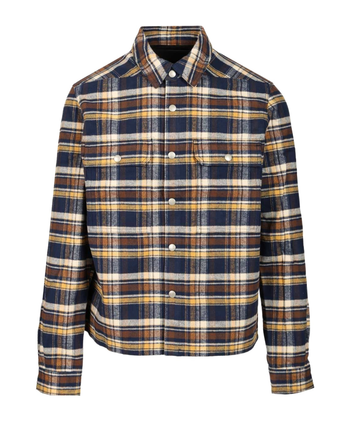 Rick Owens Drkshdw Cropped Plaid Outershirt In Black