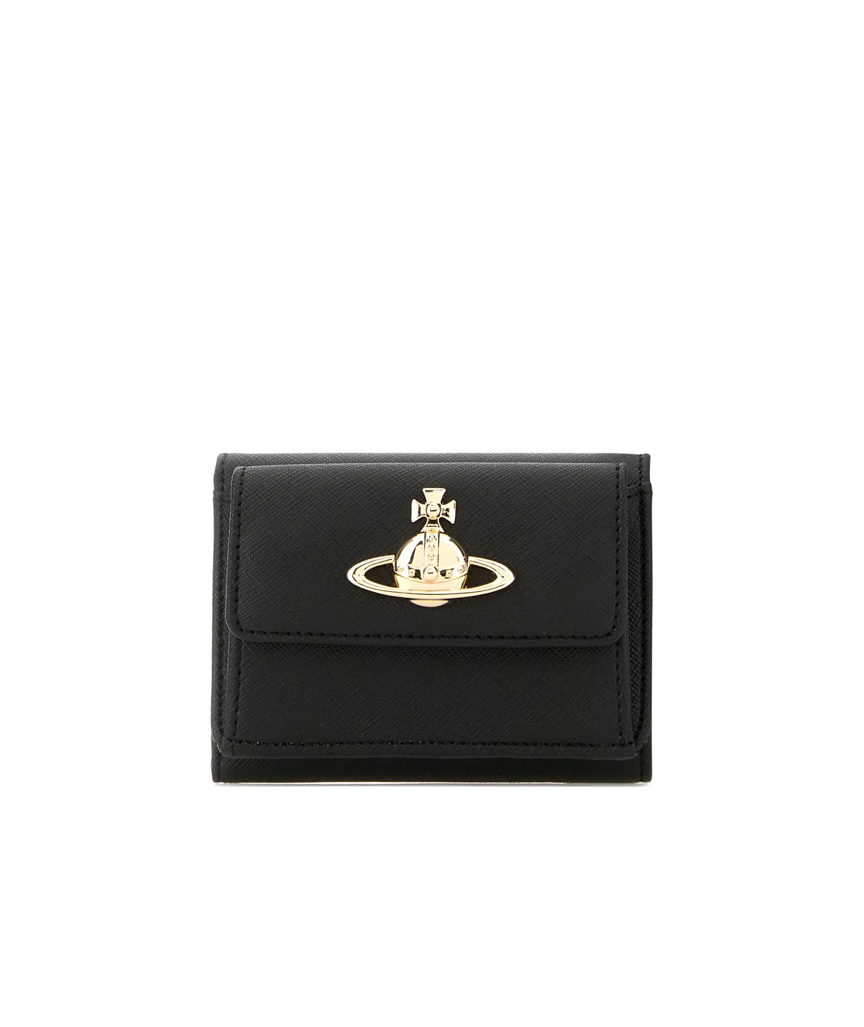 Vivienne Westwood Orb-plaque Leather Wallet In Black