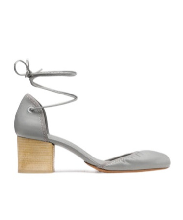 Lemaire Micro Ballerina 55 Leather Pumps In Gray