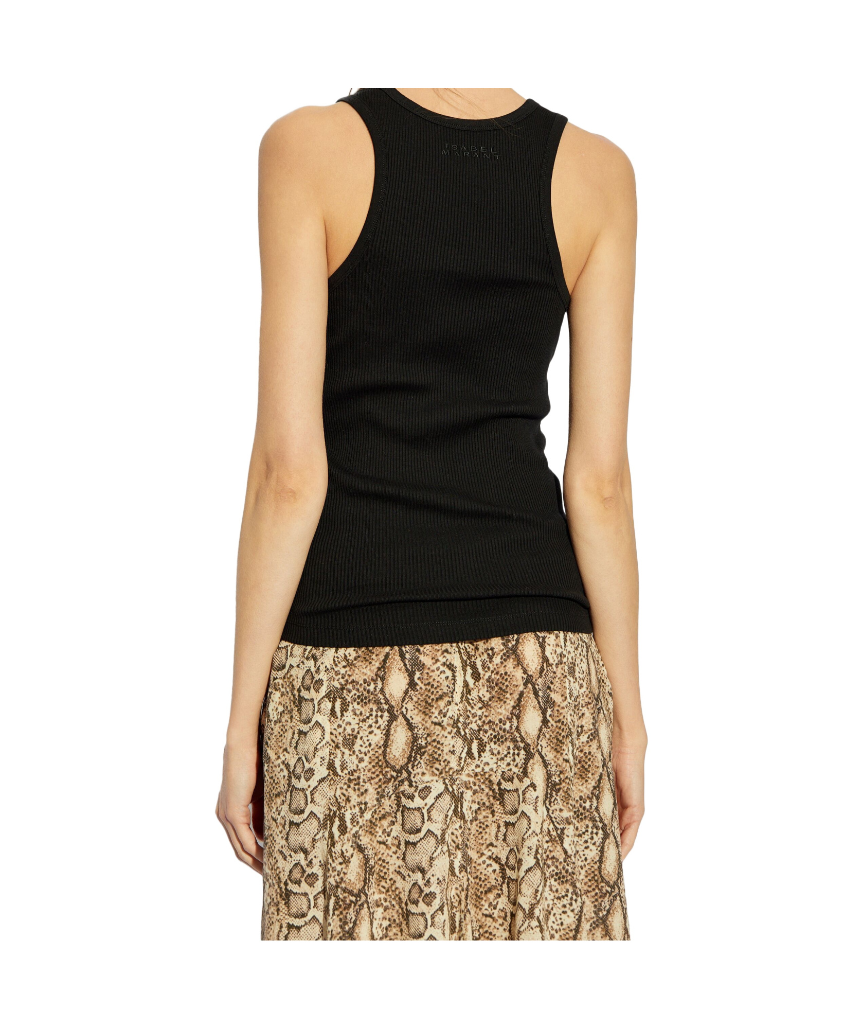 Isabel Marant Thea Scoop Neck Ribbed Sleeveless Vest In Black