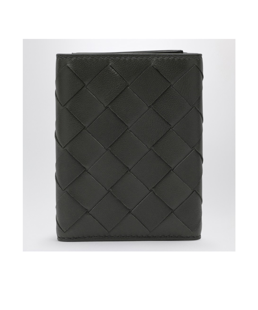 Bottega Veneta Grey Intrecciato Wallet In Black