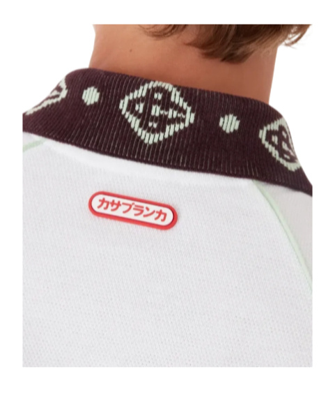 Casablanca Oversized Polo Shirt Featuring Pointed Collar In White