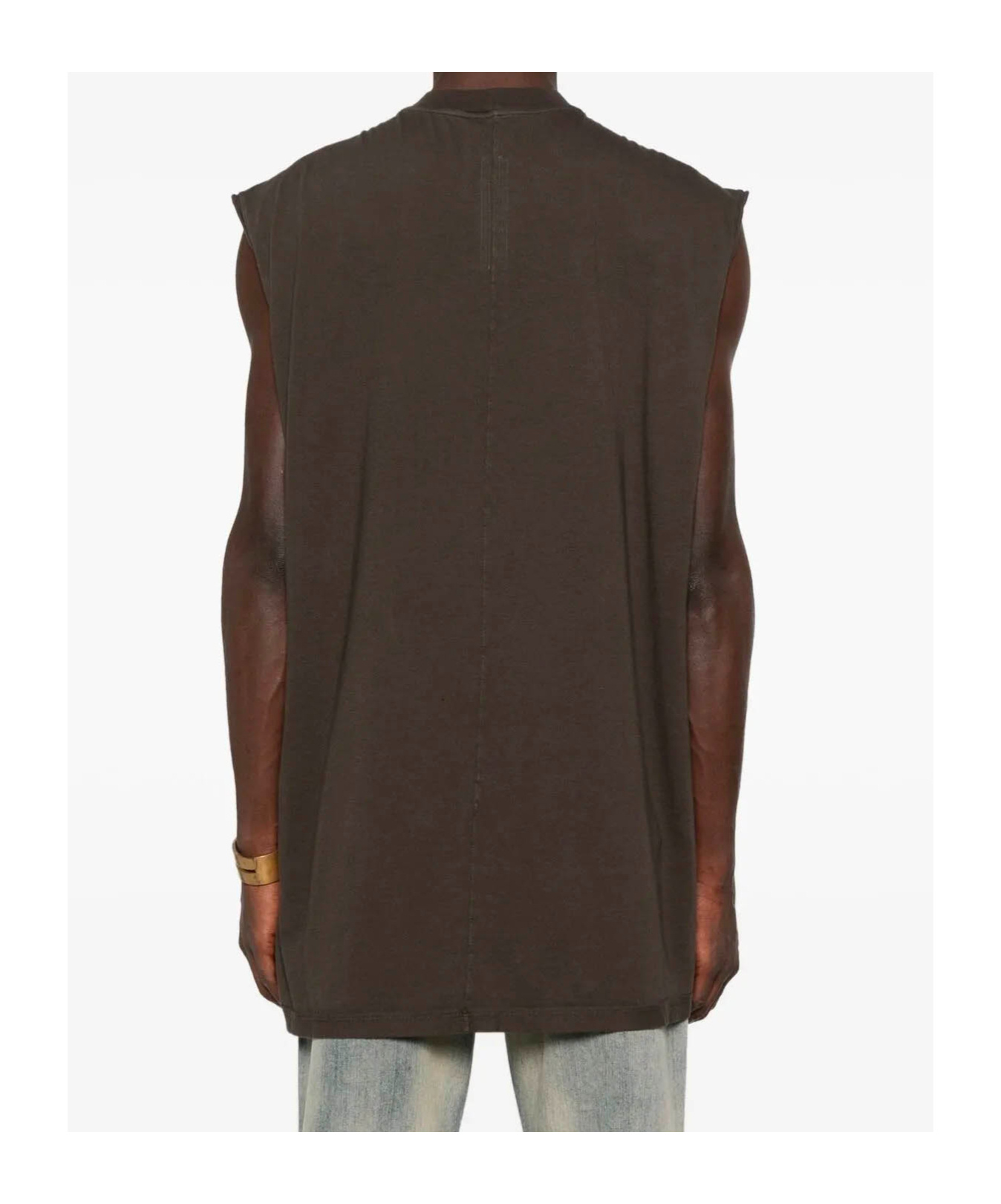 Rick Owens Drkshdw Sleeveless Crewneck Top In Brown