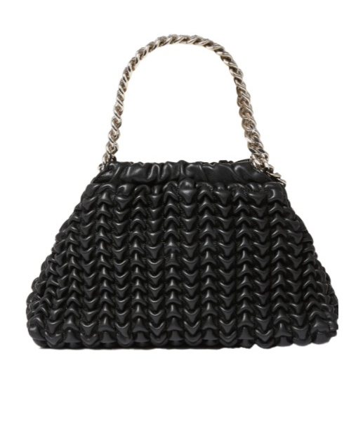 Stella Mccartney Falabella Popcorn Drawstring Crossbody Bag In Black