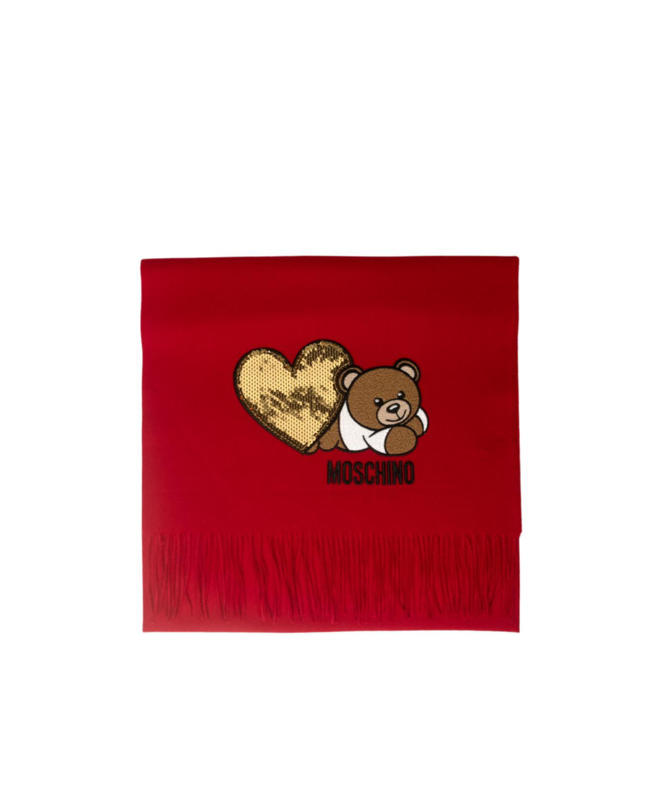 Moschino Fringed Scarf In Red