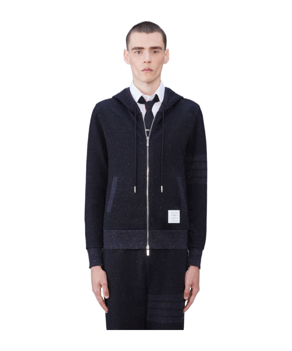 Thom Browne Zip Sweatshirt In Black