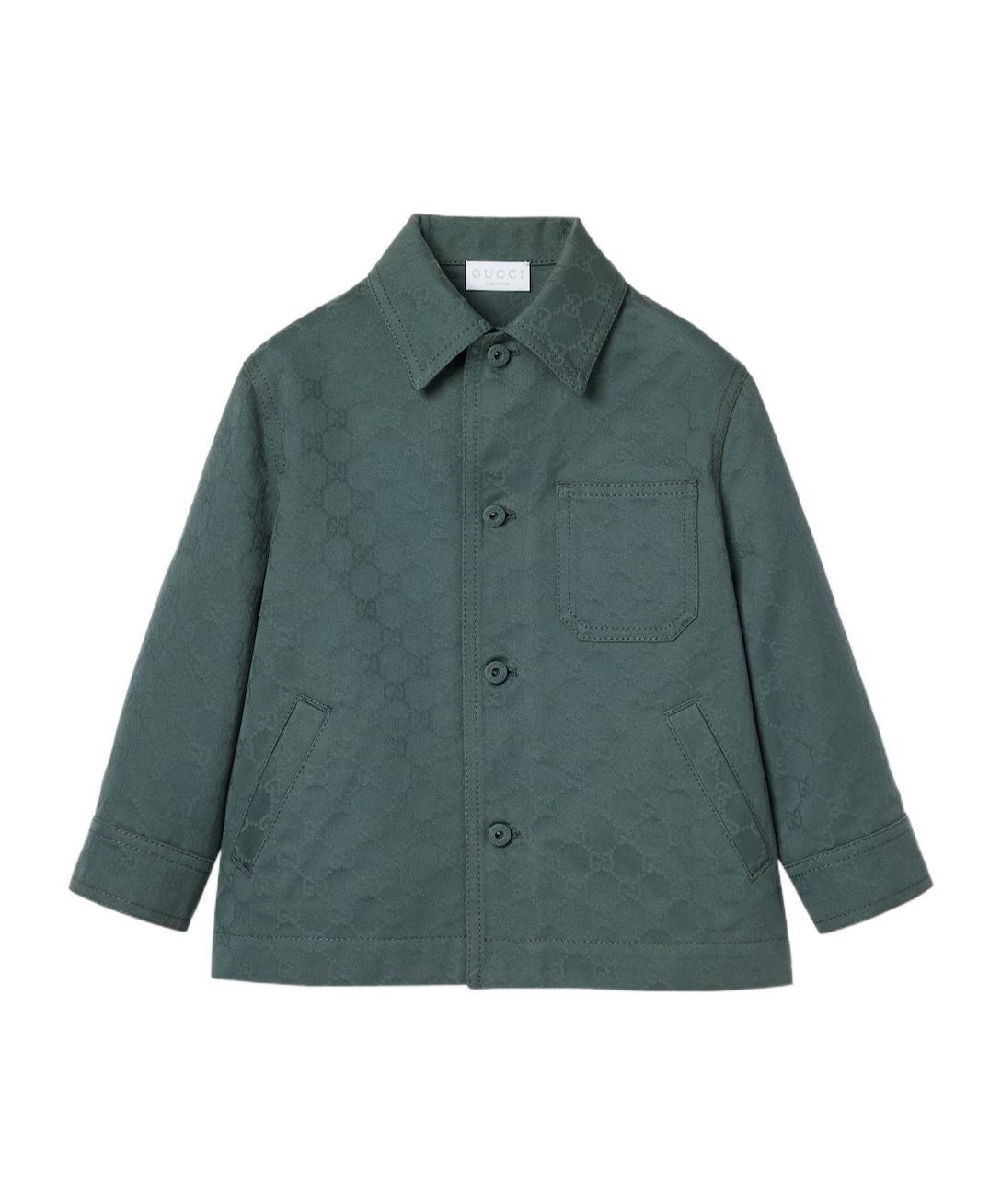 Gucci Children's Gg Cotton Jacket In Green