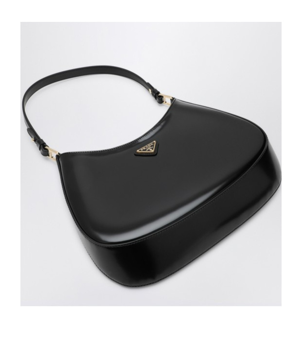 Prada Cleo Leather Shoulder Bag In Black