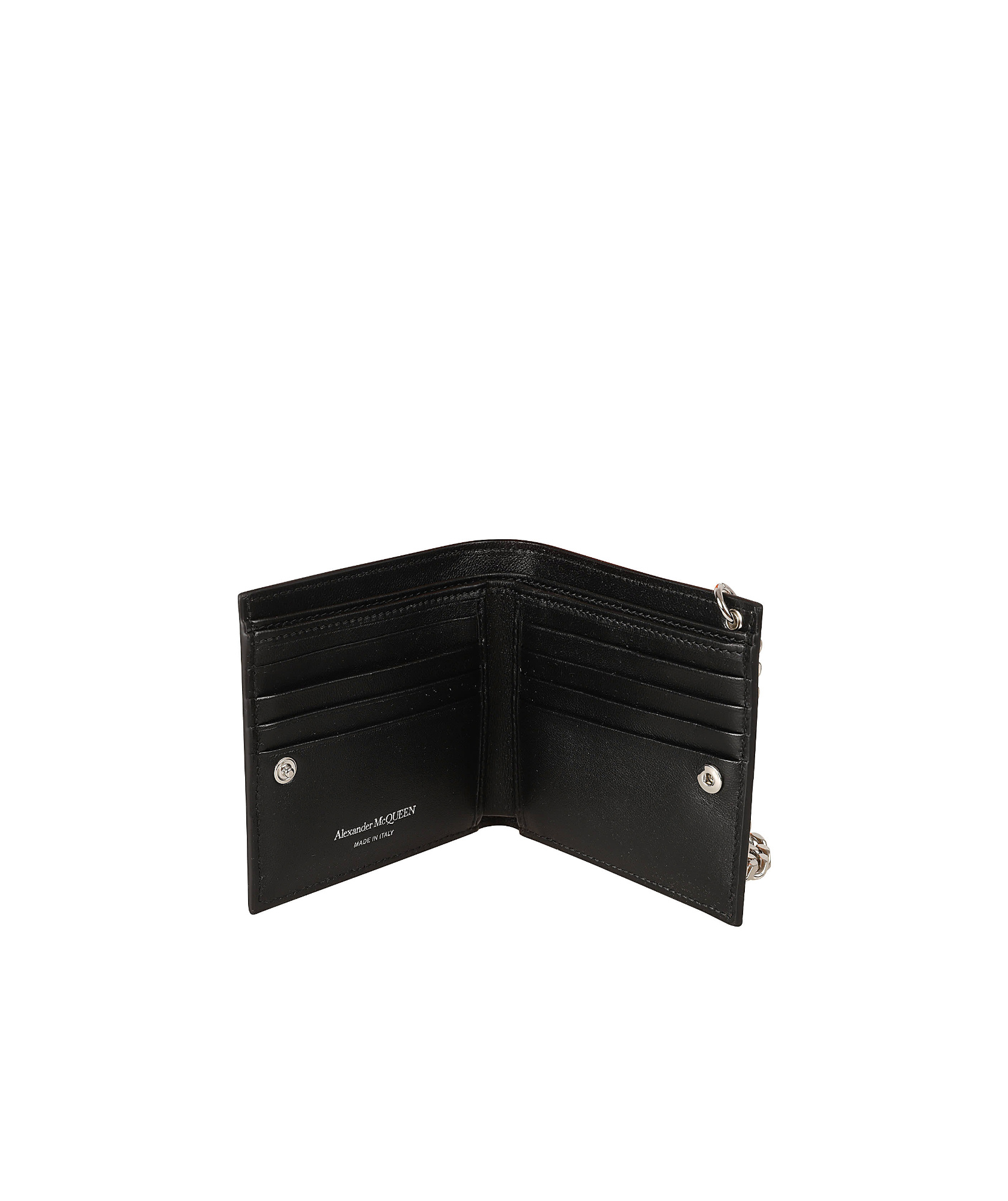 Alexander Mcqueen Logo Detail Chain Applique Wallet In Nude