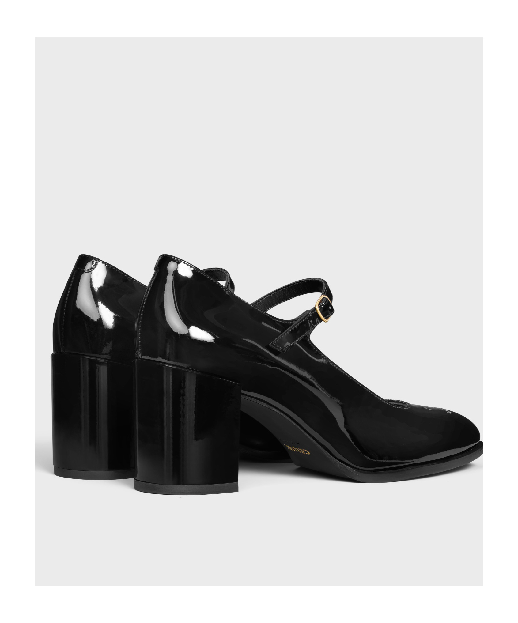 CELINE CELINE LILY PERFORATED TRIOMPHE BABIES IN PATENT CALFSKIN
