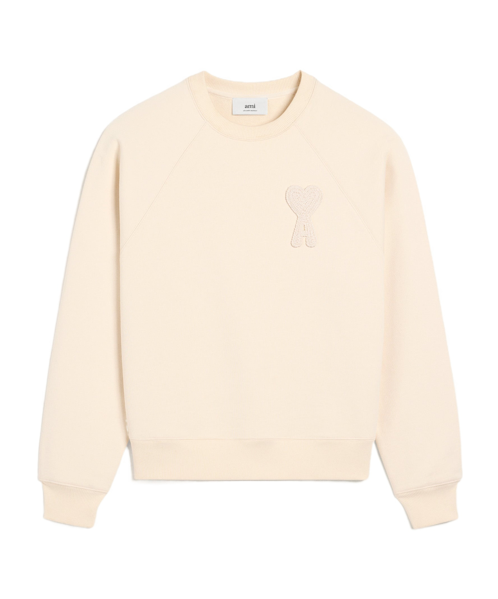Shop Ami Alexandre Mattiussi Ami Paris Ami De Coeur Crewneck Sweatshirt In Nude