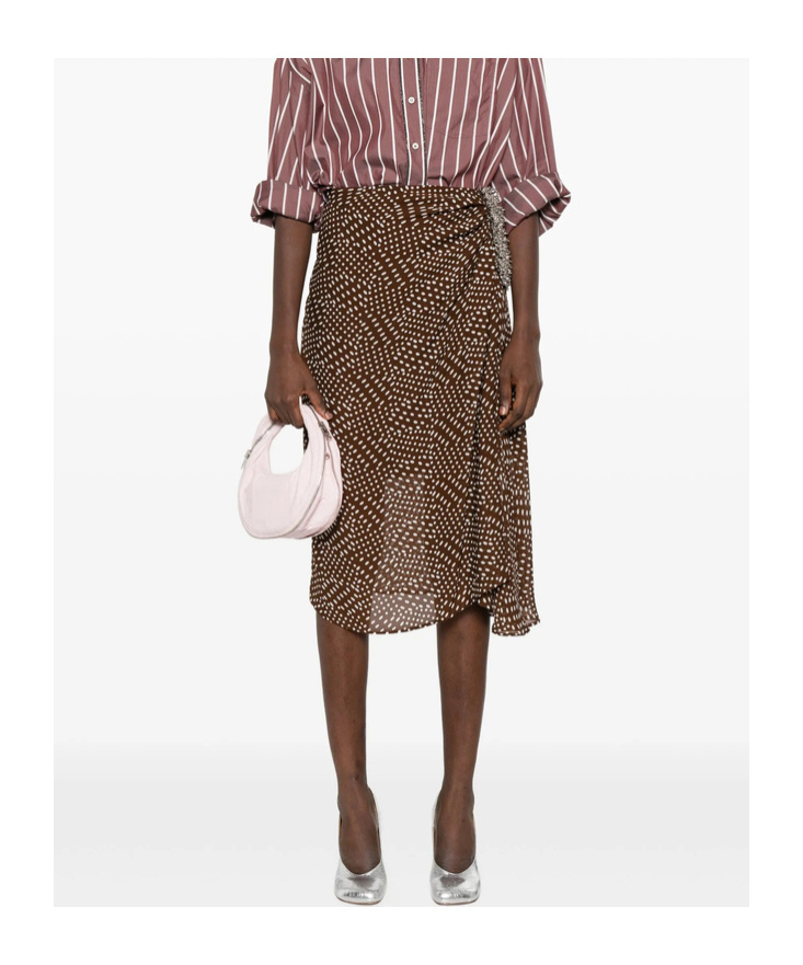 Dries Van Noten Spotted Skirt In Brown