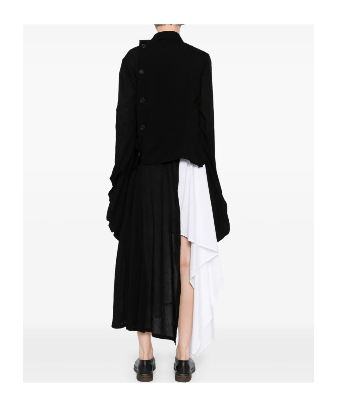 Yohji Yamamoto Balloon-sleeves Wrap Blazer In Black
