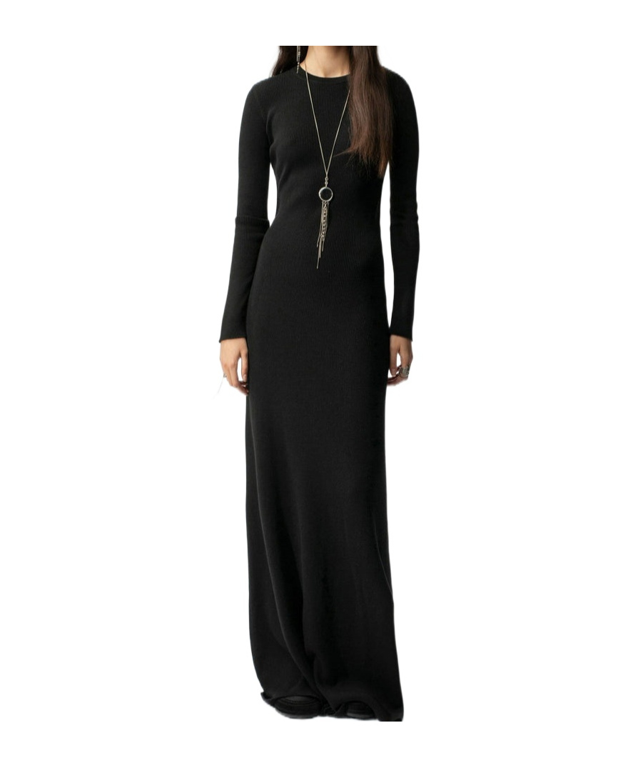 Ann Demeulemeester Long-sleeved Dress In Black